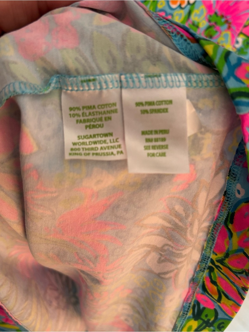 Lilly Pulitzer Floral Pima Cotton Puff Sleeve Top Medium - Picture 4 of 4